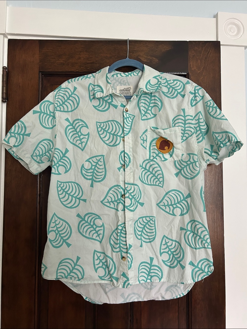 Animal Crossing Tom Nook Leaf Print Shirt
